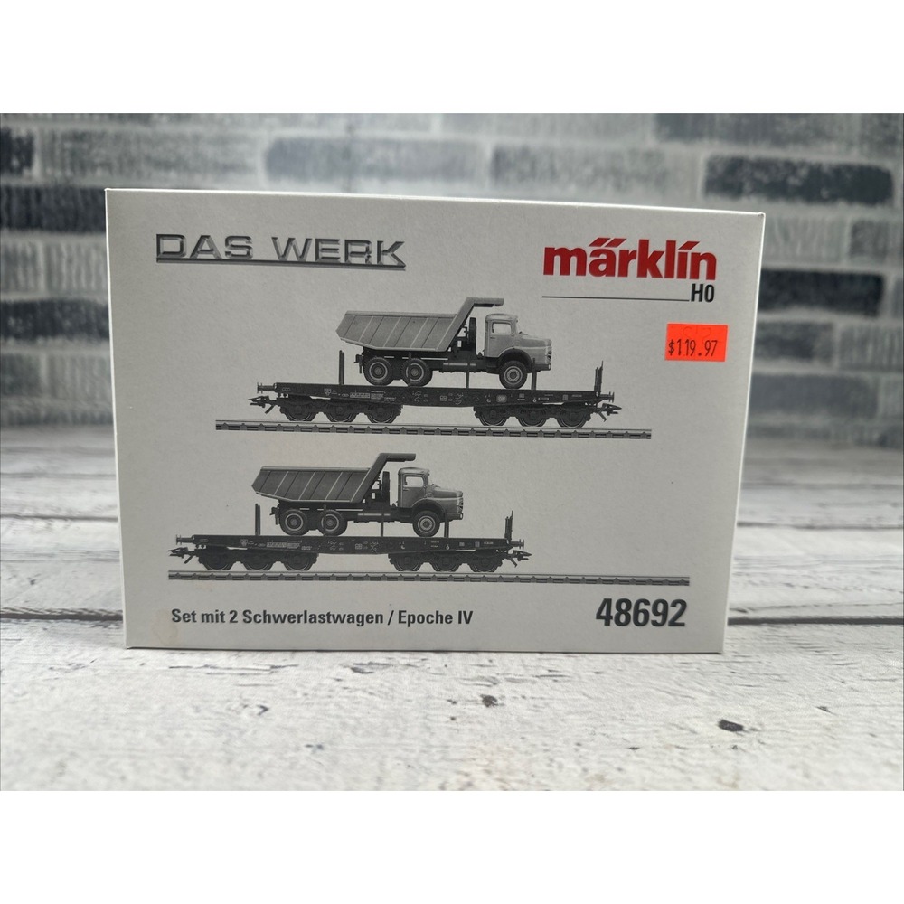 Marklin H0 48692 DB Heavy Duty Flat Car Set w/ Construction Equipment New